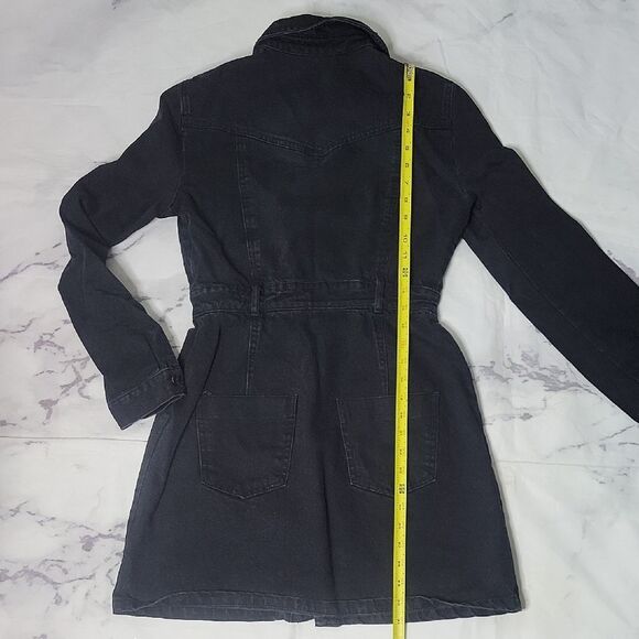 Zara Black Denim Shirt Dress - Picture 5 of 7